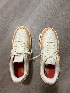 Nike Women's Sneakers - Cream and Peach